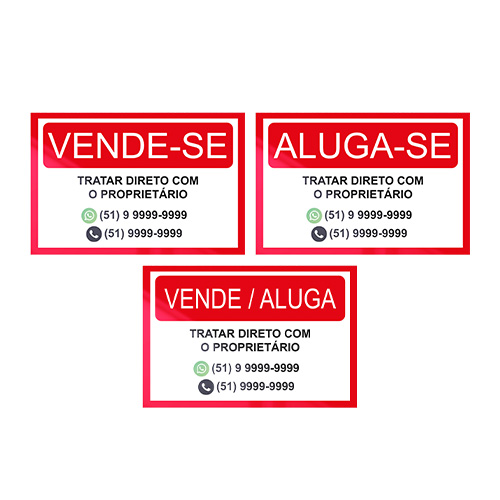 Placa-Aluga-ou-Vende--em-PS-1mm-40x60-adesivada-40-x-60-Frente-colorida-(4x0)-Placa